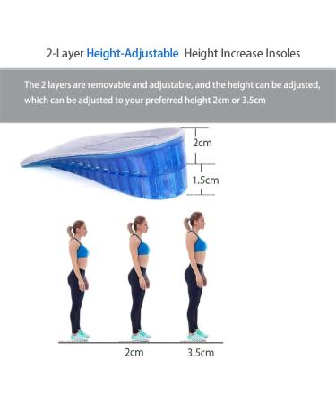 Sbomi Adjustable 2-Layer Height Increase Insoles - Silicone Heel Cushion Inserts for Women - 3.5cm - 1 Pair - Buy Online on GoSupps.com