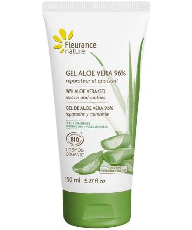 Fleurance Nature - Aloe Vera Gel 96% Pure Organic - 150 ml - Cosmos Ecocert Certified Organic Cosmetic- Moisturizing Repairing Soothing Aloe Vera Gel - Organic Face and Body Care - Made in France - - Buy Online on GoSupps.com