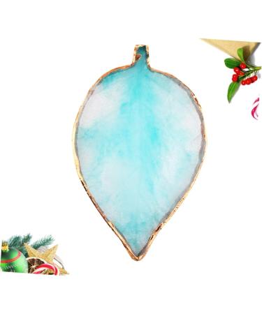BIUDECO Color Display Plate for Nails Blue Leaf Shaped Resin Manicure Palette with Gold Edge for Color Mixing Photo Props Easy to Clean Lightweight 95*8*1cm Blue - Buy Online on GoSupps.com