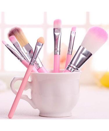 ZHIYE Children Makeup Brushes 7Pcs Makeup Brush Set Foundation Eyebrow Eyeliner Brush Cosmetic Concealer Brushes for Kids Girls Women trave - Pink with case - Buy Online on GoSupps.com