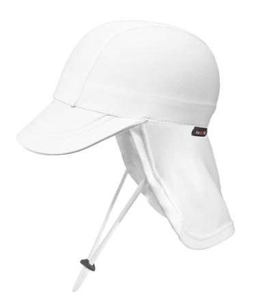 weVSwe Baby Toddler Sun Hat UPF 50+ Swim Cap Flap Neck Protection Adjustable Chin Straps UV Sun Protection Hats White 12-24 Months