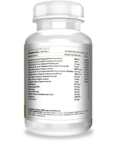 ACTIF Anti-Gray Hair Mega Support for Women with 15+ Advanced Hair Factors Catalase Biotin PABA Non-GMO Made in USA 90 Count - Buy Online on GoSupps.com