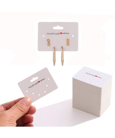150PCS Earring Cards 5x3.5cm Earring Display Cards for Selling Jewelry Packaging Brown Earing Card Holders for Earrings Empaques para Joyeria Small Business (White 5.5X4CM) White 5.5X4CM