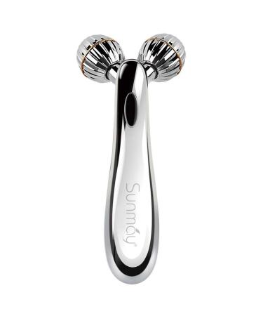 SUNMAY 3D Face Roller Massage Facial Massager - Facial Roller with Microcurrent for Facial Massage Skin Tightening Double Chin Removal - Massager Massage Roller for Face Body Silver - Buy Online on GoSupps.com