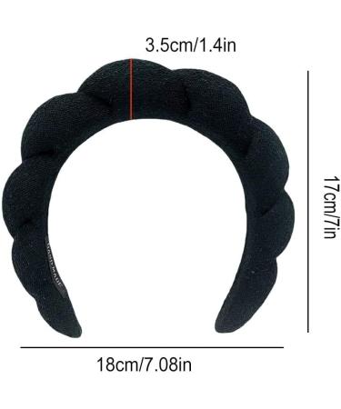CEVILIA 3pcs Puffy Spa Headband Set for Women - Sponge Terry Towel Fabric Hair Band for Face Washing & Makeup (Black+Blue+Pink) - Buy Online on GoSupps.com