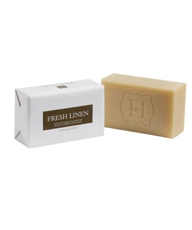Hillhouse Naturals Fresh Linen French Milled soap - Vegan Natural Bar Soap Dry Skin Handmade Soap With Premium Essential Oils - 6.6oz (Fresh Linen)