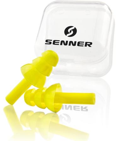 Senner Silicone Sleep Earplugs - Noise Protection for Sleeping Swimming & Safety - Yellow/Transparent with Storage Box - Buy Online on GoSupps.com