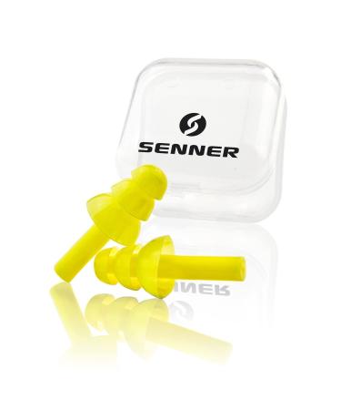 Senner silicone sleep hearing protection earplugs for sleeping swimming occupational safety and protection against noise yellow/transparent with storage box