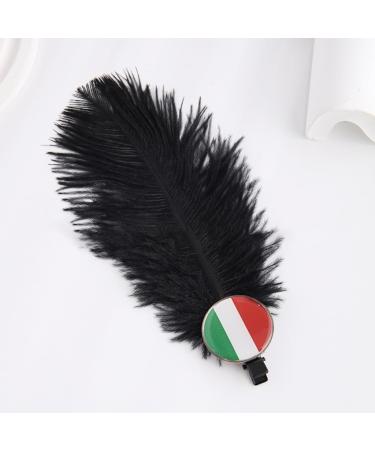 hgnxa World Sports Game Hair Clip Black Feather Hairpin Flags Duckbill Clip for German Italy Spanish Britain America USA - Buy Online on GoSupps.com