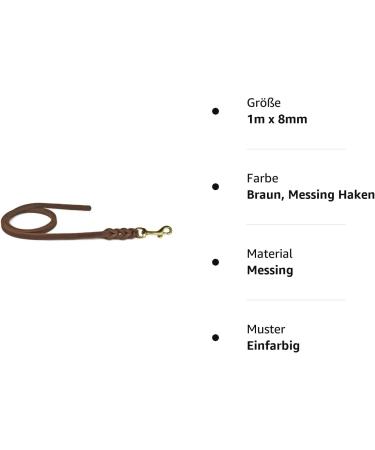 Buy Fat Leather Lines - 1m 1.35m 2.20m 3m in Chrome or Brass | Durable 8mm Brown with Brass Hook | International Shipping Available - Buy Online on GoSupps.com