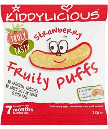 Kiddylicious Strawberry Fruity Puffs 7mth+ (10g) - Pack of 6