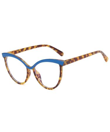 laureles Blue Light Blocking Reading Glasses Women Computer Readers Magnifying Computer Eyeglasses Frame Blue Leopard 2.25 x