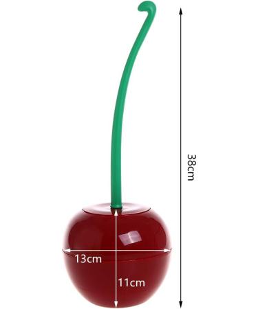 Creative Cherry Shape Toilet Brush with Holder - Household Bathroom Cleaning Tool with Thick Bristles for Deep Clean - Rust Resistant and Leakproof - Red - Buy Online on GoSupps.com