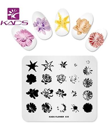 KADS Nail Stamping Plate FL035 - Flower Nature DIY Image Template for Manicure - Buy Online on GoSupps.com