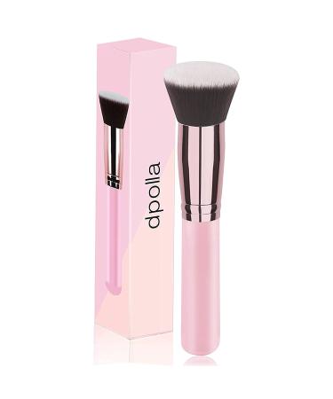 POLLA Flat Top Kabuki Foundation Brush - Premium Pink Makeup Brush for Liquid, Cream, and Powder Cosmetics - Buy Online on GoSupps.com