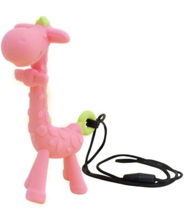 Cartoon Giraffe Pendant Mom Necklace | Baby Teething Chew Silicone Teether - Yellow - Buy Online on GoSupps.com