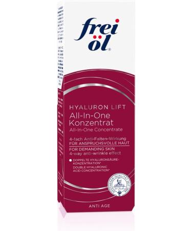 frei l Anti-Age Hyaluronic Lift All-in-One Concentrate Care Cream Including Anti-Ageing Serum with 4X Anti-Ageing Effect Hyaluronic Serum Reduces Wrinkle Depth Vegan 30 ml - Buy Online on GoSupps.com