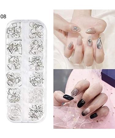 RIYAN Star Month Gold and Silver Nail Art Metal Shell 3D Nail Decoration Studs Rhinestones Nail Art Design Charms Stone 08 - Buy Online on GoSupps.com