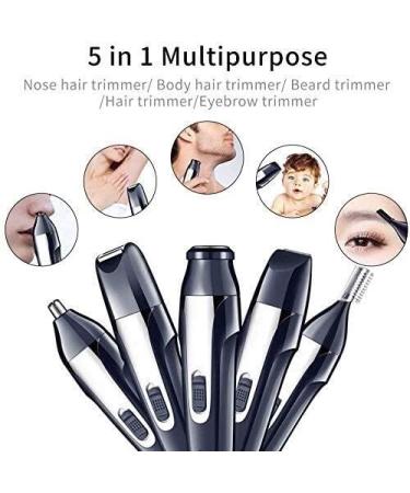 Portable Electric Nose and Ear Hair Trimmer for Men | IPX7 Waterproof with Stainless Blades - All-Purpose Grooming - Buy Online on GoSupps.com
