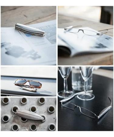 2023 Ultra-Light Screwless Foldable Titanium Reading Glasses - Prevent Blue Light - Portable 360 Mini Bag - Unisex (Black 2.00) - Buy Online on GoSupps.com