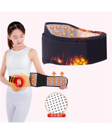 Self-Warming Tourmaline Waist Support Belt for Back Pain Relief - Adjustable Lumbar Decompression Belt for Men & Women - Black - Buy Online on GoSupps.com