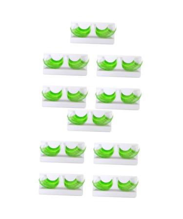 minkissy 10 Pairs Halloween Extra Long False Eyelashes 3d Faux Fake Eyelashes Green Mascara Cosplay Halloween Party Favor Fancy Eyelashes Black Fancy Dress Extend Miss Chemical Fiber Manual