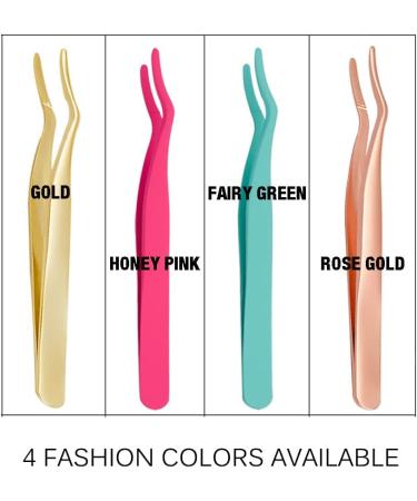 JCC Stainless Steel Eyelash Extension Tweezers - Curved Remover Tool for Lash Holder - Rose Gold Finish - 1 PCS - Buy Online on GoSupps.com