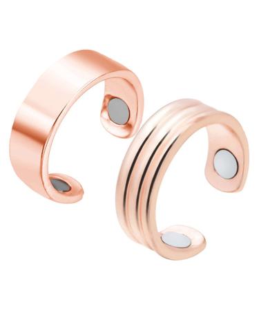 ANROLA Anti Snoring Ring 2PCS Anti Snore Device Snore Reducing Aids Adjustable Acupressure Sleeping Aid Tool Against Insomnia Improve Breathing Unisex Without Side Effects(Rose gold)