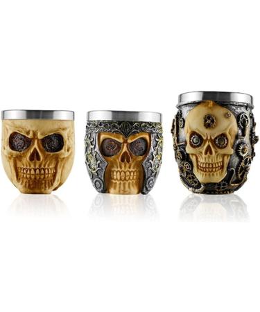 Skull Foam Bowl Stainless Steel Shaving Bowl Foaming Soap Bowl Men's Facial Cleansing Skull Beard Soap Foam Bowl Facial Hair Beard Brush Mug Skull - Buy Online on GoSupps.com