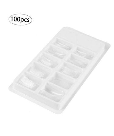 100 PCS False Nail Art Forms - Clear Full Cover PolyGel Tool for Dual Acrylic Nail Extensions | 10 Sizes with Scale - Buy Online on GoSupps.com