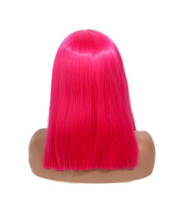 Buy SHIYID Hot Pink Lace Front Synthetic Wig | Heat Resistant Short Wig for Black Women & Drag Queens - Natural Hairline - Buy Online on GoSupps.com