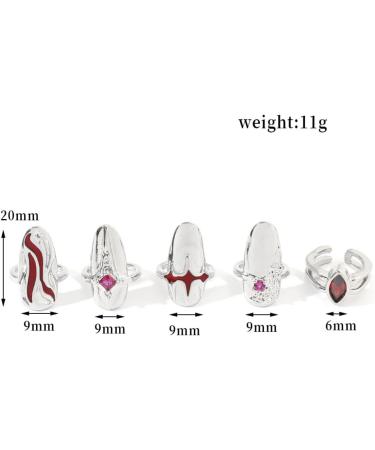 minkissy 3 Sets nail ring Finger Jewelry Women Ring Gift rings for women Finger Tip ring for women nail jewels women s rings red suits womans rings ladies gifts Zinc alloy white girl Miss 2X0.9X0.9CM White - Buy Online on GoSupps.com