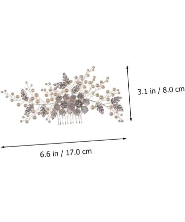 Beatifufu Flower Comb Wedding Hair Comb Rhinestone Headdress Hair Topper Bridal Headpiece Rhinestone Hair Comb Pearl Hair Comb Zinc Alloy Headdress Bride European and American Decorate Abs - Buy Online on GoSupps.com