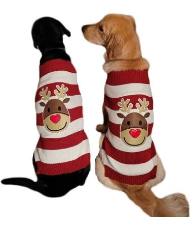 NACOCO Dog Reindeer Sweater for Small Dog/Cat X-Large - Christmas/New Year Pet Clothes - Red - Buy Online on GoSupps.com