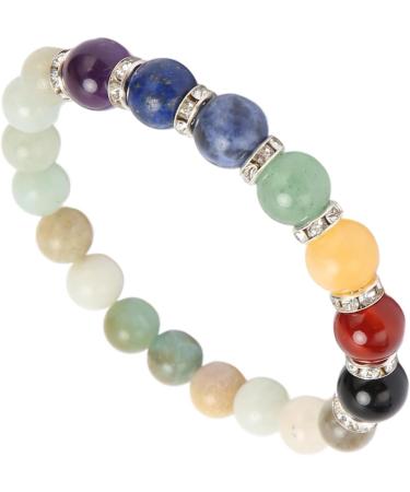 Chakra Bracelet with 7 Healing Stones - Stress Relief Meditation & Yoga Aromatherapy - Hand Polished Elastic Band - Buy Online on GoSupps.com