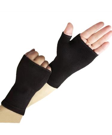 Palm Brace Wrist Support Sleeves Everyday Use Wrist Brace Compression Carpal Tunnel for Wrist Pain Relief Fitness Gloves Sports Glove Wrist Brace for Men and Women (1 Pair Black)