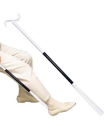 Boiler sock remover for older people |Sock helpers for seniors - aids for putting on socks for at home multifunctional removable dressing hooks adjustable black and white E