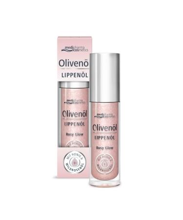 Medipharma Cosmetics Rosy Glow Lip Oil - For Soft and Shiny Lips with a Shimmering Nude Pinky Look - Formula with Honey and Rosehip Oil - By medipharma cosmetics