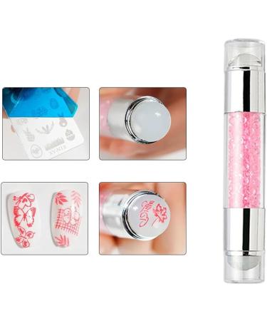 Nail Art Stamping Tool Kit Nail Stamping Plates Nail Art Stamper included Double Head Polish Print Template Silicone Stampers For Beauty Nail Art DIY- Nails Seal Mold Nail Stamp Plate Pink 03 pink - Buy Online on GoSupps.com