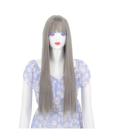 Wig Wig Women Langhaar Blonde Gold Black Black Gray Brown Brown Brown Women Brazilian Straight Loose Party Hair 50s 60s 70s 80s