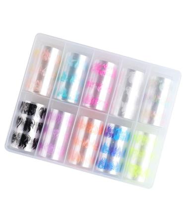 10 Rolls Flame Star Sky Stickers Fire Flame Nail Art Flame Nail Art Decals Transfer Nail Wraps Color Stickers Holographic Nail Sticker Nail Stickers The Pet European and American