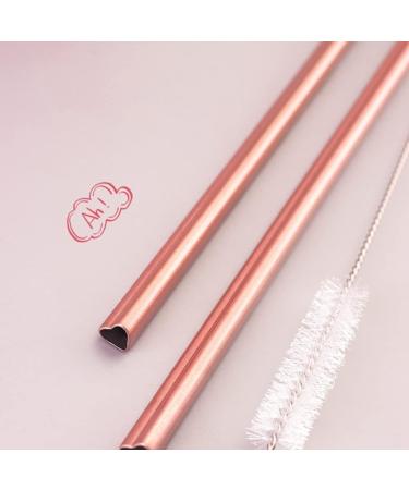 Bumdenuu Reusable Straws Stainless Steel Drinking Straws Heart Shaped with 2 Cleaning Brushes - Buy Online on GoSupps.com