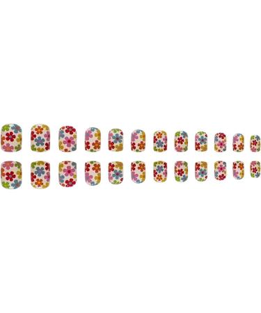 24Pcs/Box Flower Short Detachable Finished Fingernails Wearable Fake Nails Press on Square Head Full Cover Press on Nails for Wide Nail Beds Long Length Cute Designs Summer Z183 - Buy Online on GoSupps.com