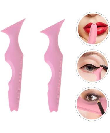 Housoutil 2pcs Silicone Beauty Ruler Silicone Molds Eyebrow Template Angled Eyebrow Stencils Eyebrow Trimming 15X4.15CM Pink-1 - Buy Online on GoSupps.com