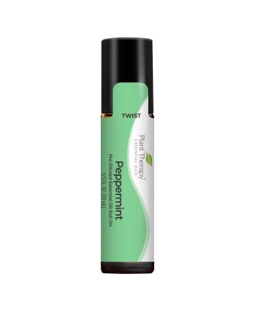 Plant Therapy Peppermint Essential Oil 100% Pure Pre-Diluted Roll-On Natural Aromatherapy Therapeutic Grade 10 mL (1/3 oz)