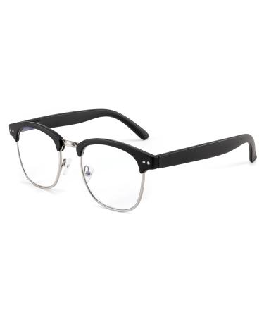 FEISEDY Blue Light Filter Reading Glasses Half Frame Men Women Nerd Glasses Retro 50s 60s Computer Glasses Clear Lens B0005 +1.00 Black - Buy Online on GoSupps.com