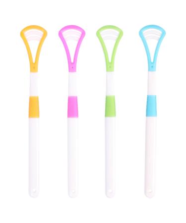 Sughug tongue scraper 4 pieces tongue scraping silicone medical quality for cleaning the mouth recyclable environmentally friendly and practical easy to clean fought bad breath