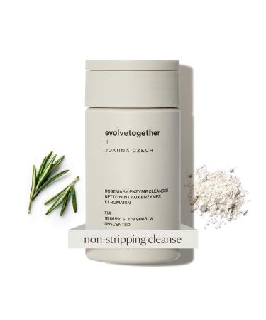 evolvetogether x Joanna Czech Rosemary Enzyme Twice-Daily Face Cleanser for Women & Men | Hydrating Gentle Enzymatic Formula For All Skin Types | Vegan Toxin-Free | Made in USA (Fiji 1.41 Oz) 1.41 Ounce (Pack of 1) Multi