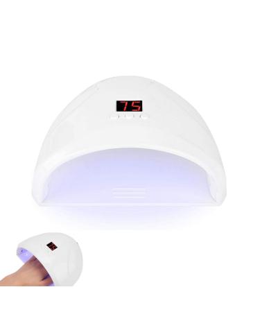 36w nail dryer lamp fashion nail hardening machine manicure tool smart led uv gel nail polish dryer lamp nail polish dryer for normal nail polishes with 12 light beads(White)