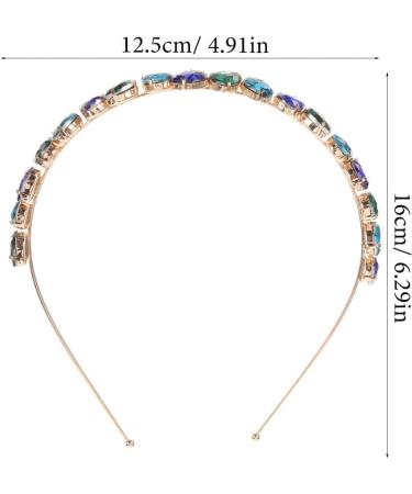 Minkissy Crystal Rhinestone Headband Anti-slip Wedding Bridal Headpieces Bling Hairbands Tiara Bridal Prom Party Hair Accessories for Women Girls (Blue Green) - Buy Online on GoSupps.com